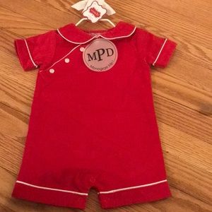 Mud Pie Holiday One Piece Red Corduroy 6-9 M NEW